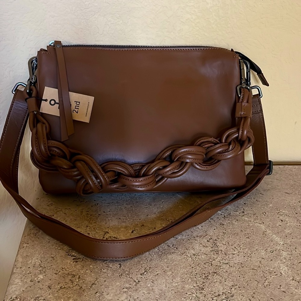 Harbor 2nd Brown Leather Shoulder Crossbody Bag NEW!